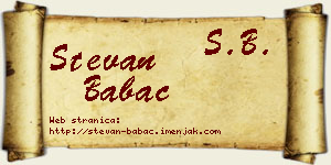 Stevan Babac vizit kartica